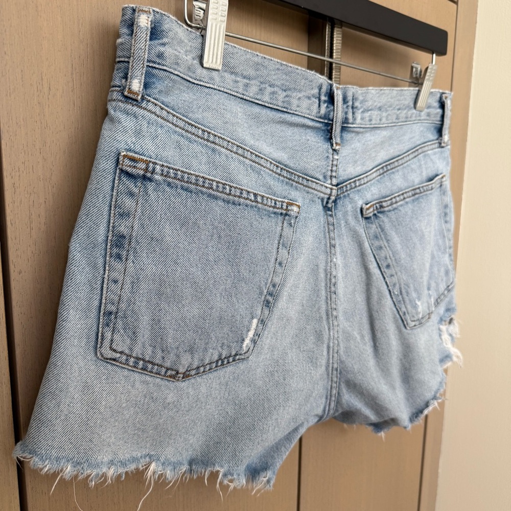 Agolde Light Blue Jean Shorts